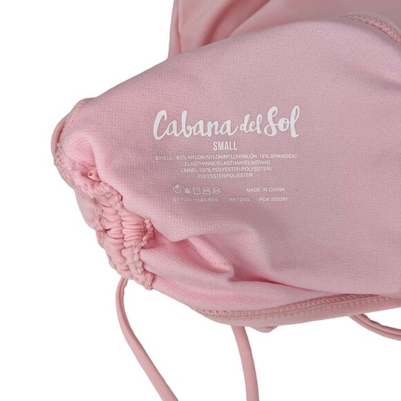 Cabana del Sol Swimsuit Bikini Pink String Short Sleeves Small New - Picture 13 of 13